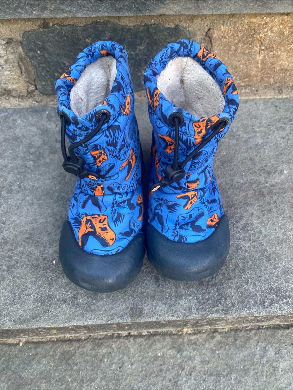 Bogs Kids Blue & Orange Dino Snow Boots